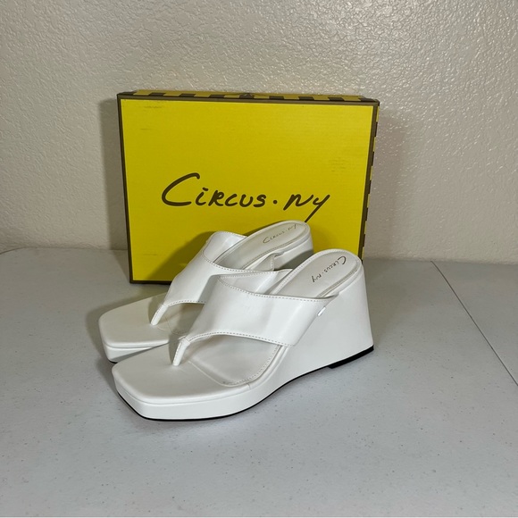 Circus by Sam Edelman Shoes - Circus by Sam Edelman Womens Moira Wedge Thong Heel Platform Sandals 8